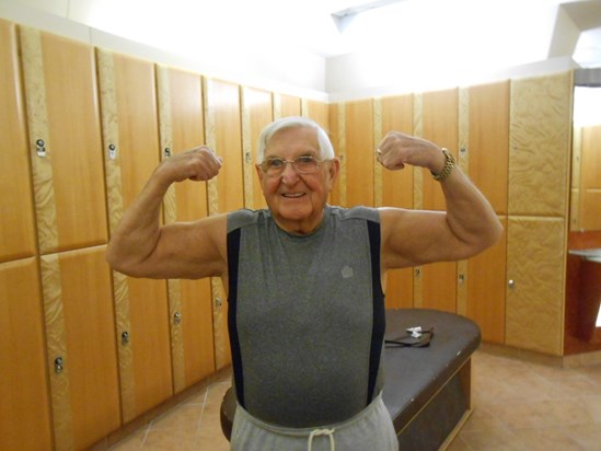 At the gym 2014 - Age 80