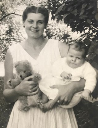 Cynthia in 1959 with Hugh no1 son