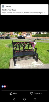 Kurt's memorial bench placed at the local duck pond castle street Hereford 