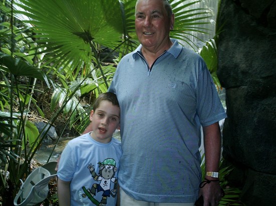 Connor and Grandad at Animal Kingdom Disney 2005