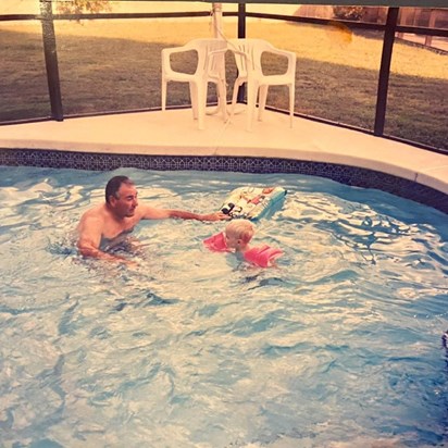 Fun with Ashley in Florida Villa pool 1997