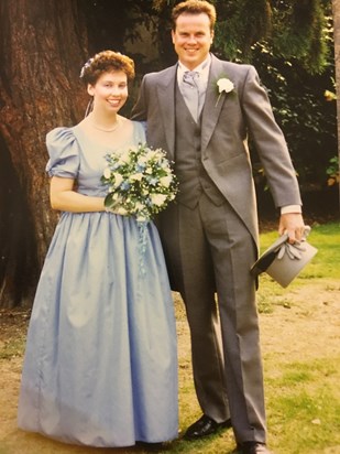 Loved you wearing a suit. This was at Jo and Graham’s wedding. We had been married three years in this photo. xx