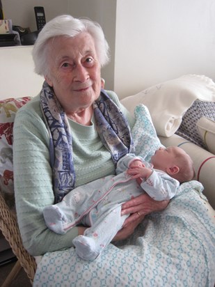 Jean with her first great granddaughter 