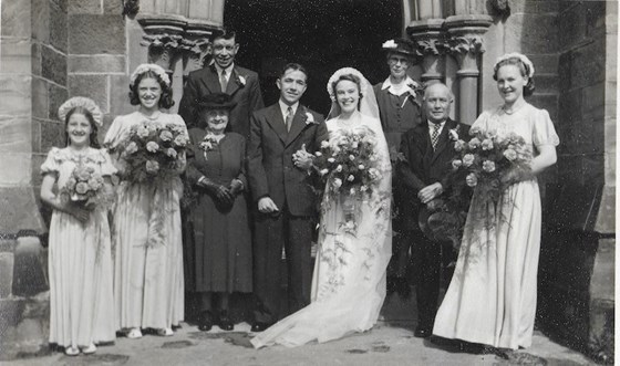 Janet as bridesmaid (The Left) at Uncle Cyril's wedding