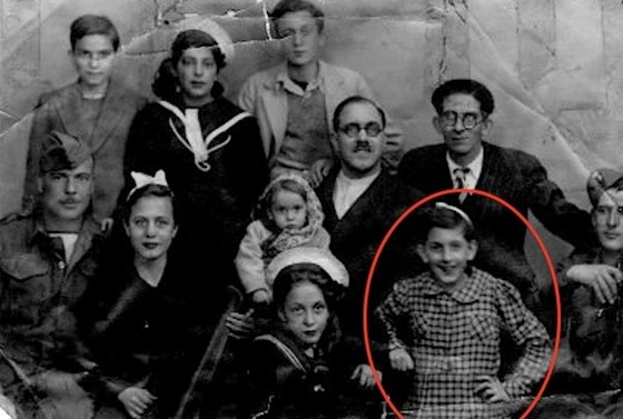 Despina as a child with her father, 3 sisters (all seated) and brother (centre back)
