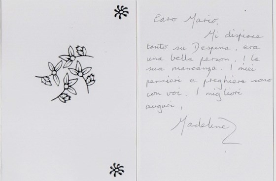 From Madeline, who stayed with Despina an entire night in hospital