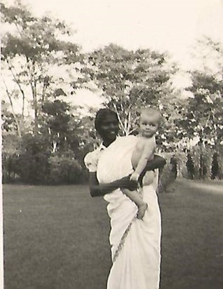 Baby Paul with his Ayah in India.