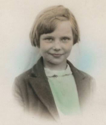 Inscription on the back of the picture "Barbara Ann Ford. Photograph taken October,1936 at St.John's School Failsworth aged 9 years 3 months