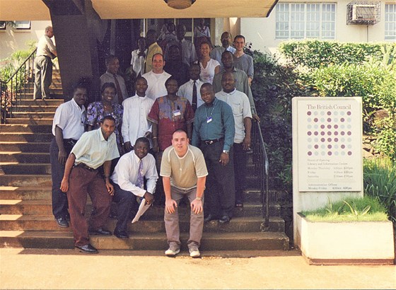 Outside the British Council offices in Sierra Leonne