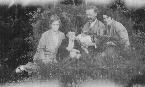 Dad, Grandpa & Grandma, Jean Riley & son Peter   Helpston Heath c1930
