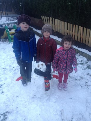 We built you a snowman Denzel we love you x x