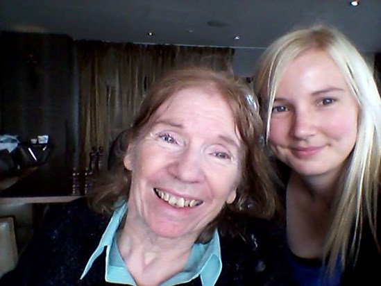 Mum and Emma enjoying high tea at St David's Hotel in Cardiff Bay