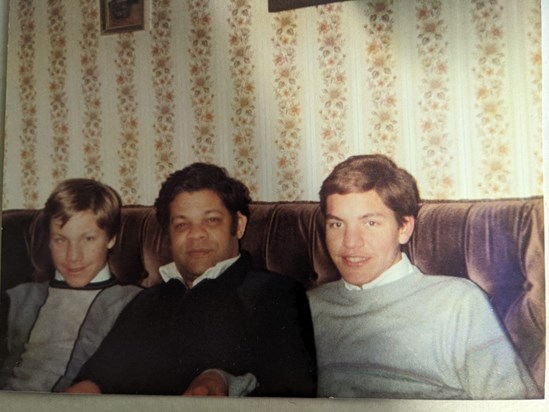 Dad with his two Sons Ashley and David about 1984