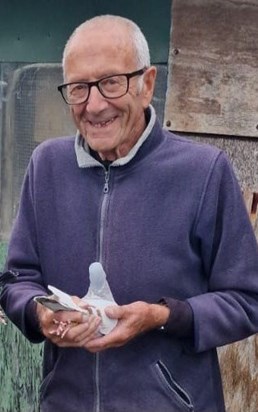 Dad with pigeon