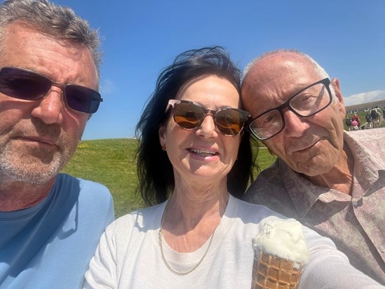 I scream,  you scream, we all scream for ICECREAM! john, jackie, dad 