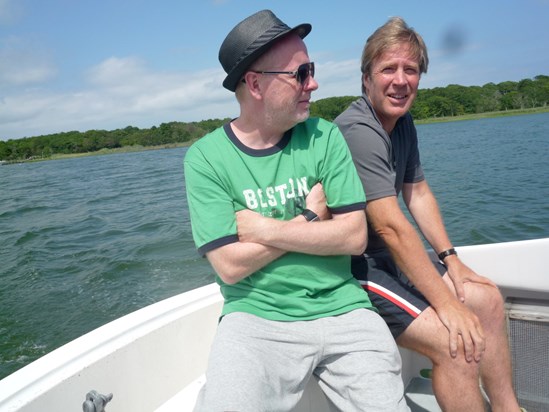 Mark and John on holiday in the United States.