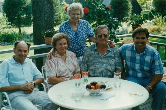 Brother Hans+Sister Katy+Frances+Brother-In-Law Leopaldi+Son Steve on Livonia home Deck 9-2004