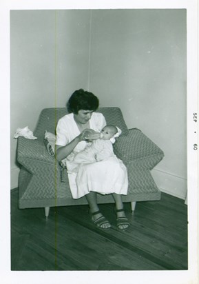 Mom & Steve in Detroit Home 9-1960