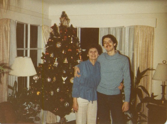 Frances & Son Jeffrey in Dearborn Heights Home - Christmas 1981