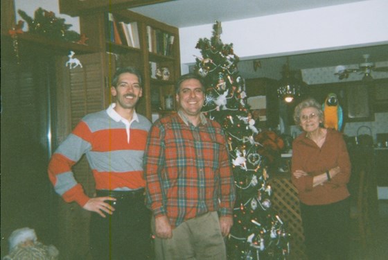 Sons Jeffrey & Steve with Mom Coco in LIvonia Home - Christmas 2003