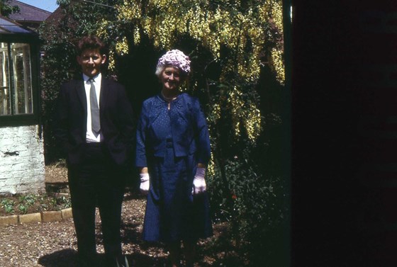 Trevor and his mother, Leighton Buzzard between 1961-1967 - possibly his sister's wedding in 1962?