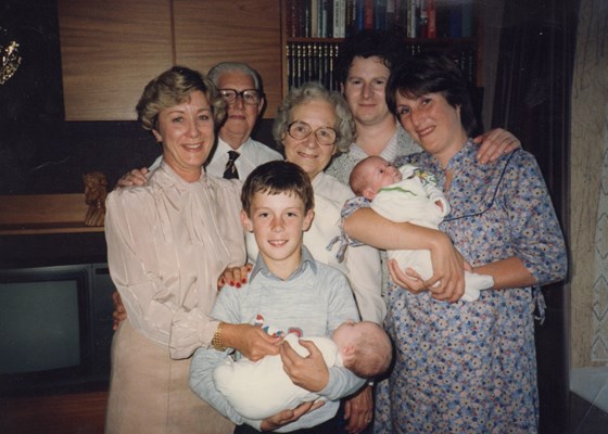 with the grandparents and auntie 