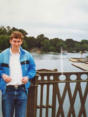 William ~August 1988 at Eton Bridge in Windsor by friend Carl.