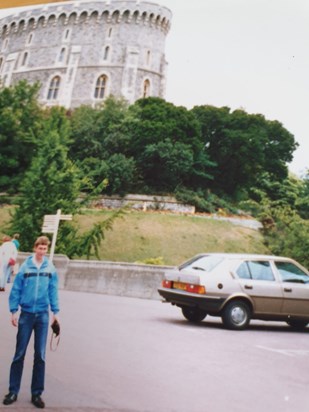 William ~August 1988 in front of Windsor Castle by friend Carl.