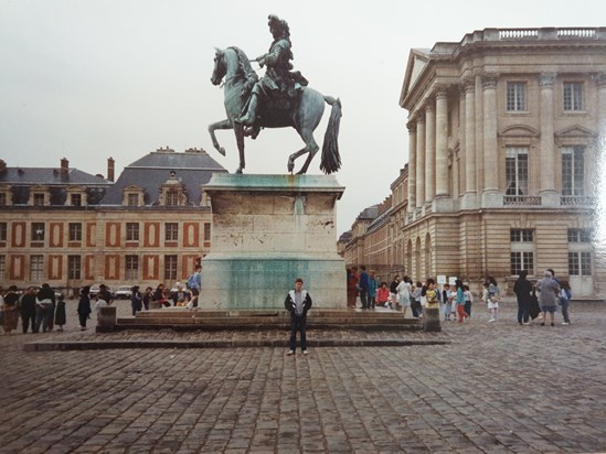 William 1988 at Versailles Palace courtyard in France by friend Carl.