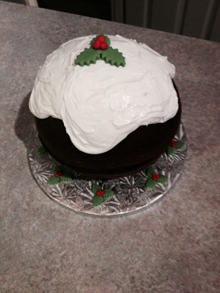 Chocolate Christmas pudding cake I made