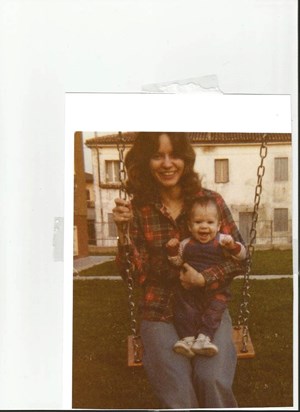Shana and me in our front yard in Italy--Autumn 1978