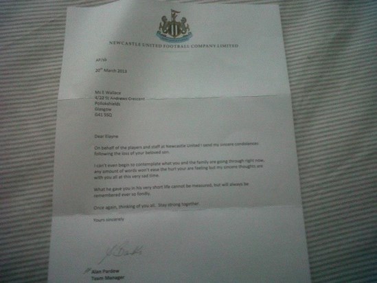 the letter from newcastle united