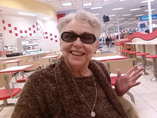 Mom and Vicki goofing off in Target 2011