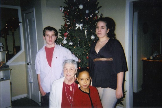 Grammie and Dylan Leah and Divonne Christmas 05