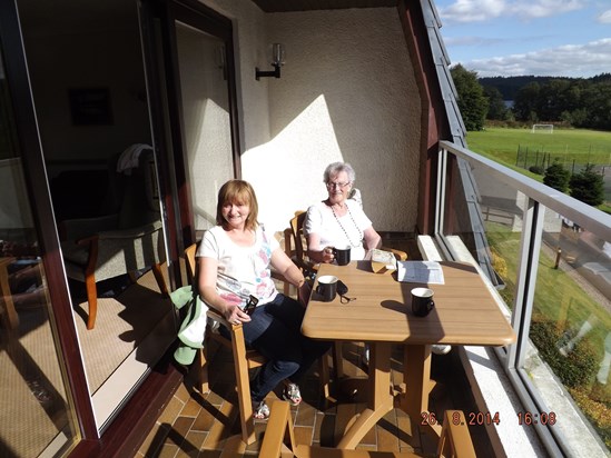 Denise & mum at Forest hills, Scotland