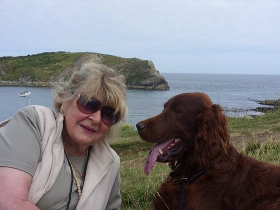 Mum and Quinn Lulworth Cove