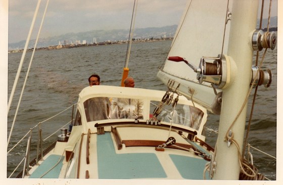 Donald Jr. and Dad, Don Senior, sailing the Velella