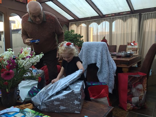 Dave and great granddaughter April-Rose Christmas 2016