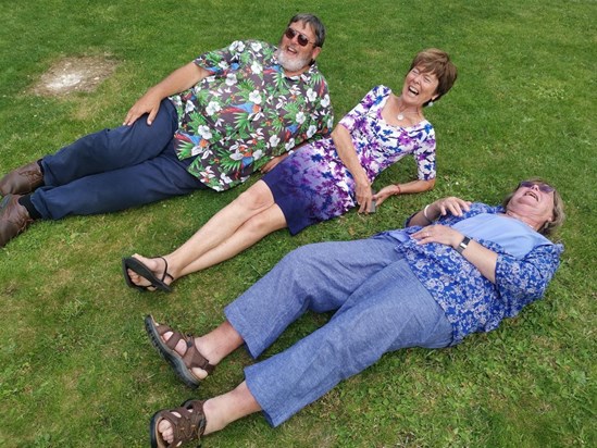 Decades later the Coulson siblings reenact their favourite family photo... the drinks went down easier but the getting up again was harder....