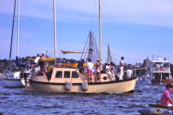 Neil & friends on Sydney harbour Bicentenary celebrations 1988 pic Ray Barbour