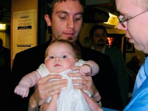 Alex and Aaron at Abigail’s christening in 2005