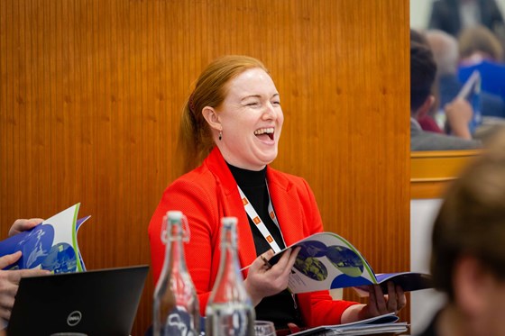 Charlene in typical form at the IHE 2019 Conference