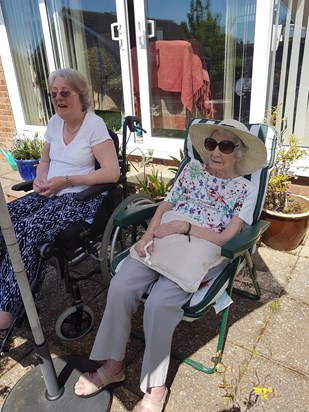 Sat in the garden enjoying the sunshine with your Mum. Love Hannah xx