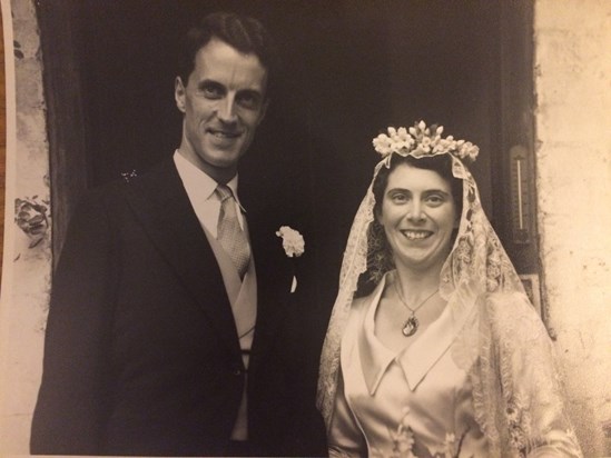 On their wedding day in 1957