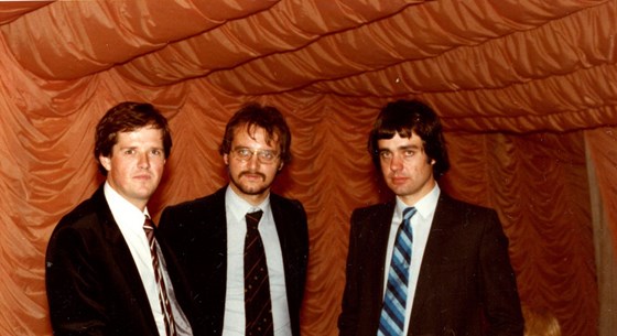 With VO colleagues at Greg and Deborah's wedding, 1982