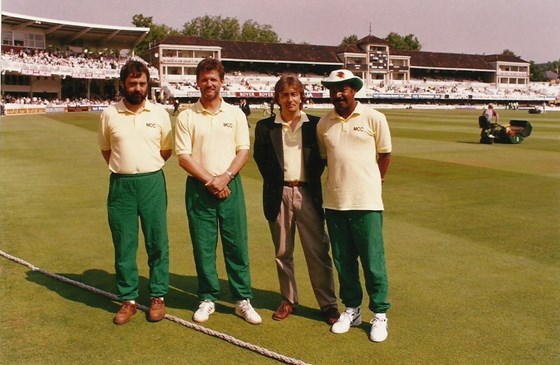 With fellow stewards at Lords (photo courtesy Patrick Eagar)
