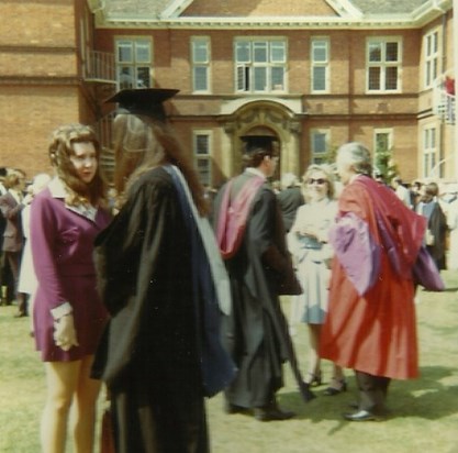Graduation - THAT hair, wow! Steve foreground, with his sister Lynda