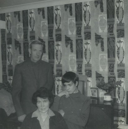 Stephen with his parents, aged about 15