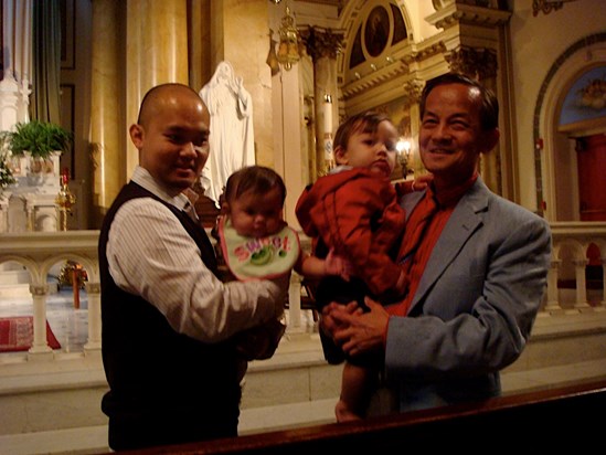 Mark and Dad and Claudia's Christening