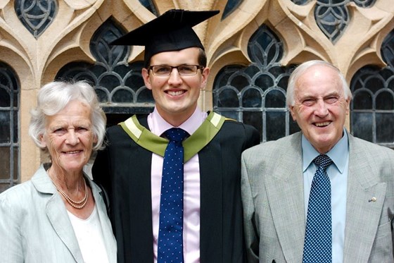 A, M & D outside Bath Abbey